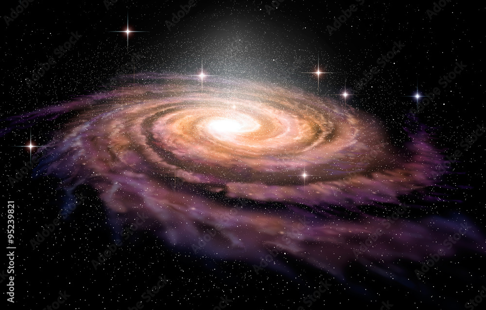 Fototapeta premium Spiral Galaxy in deep spcae, 3D illustration