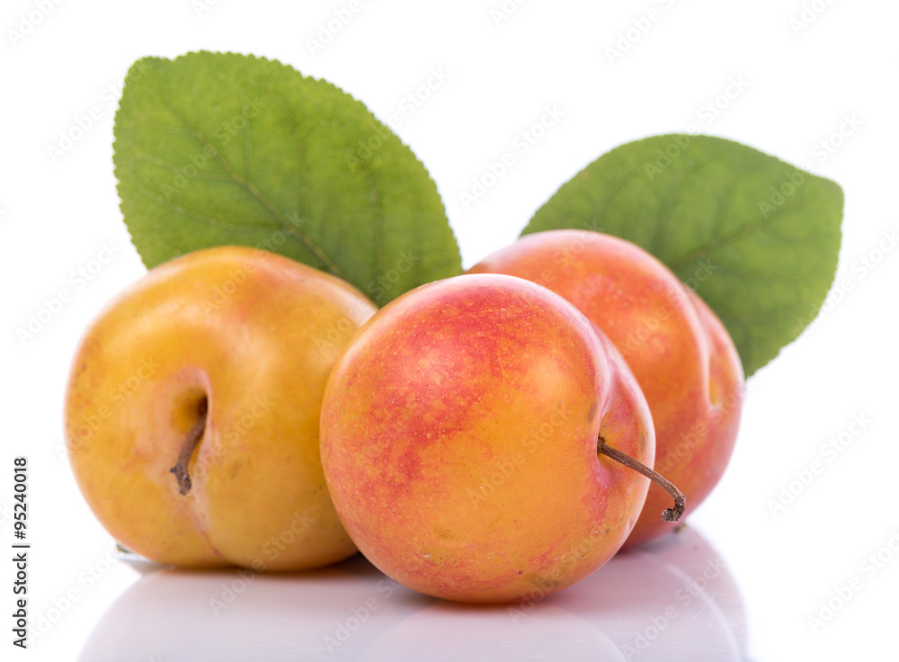 Ripe yellow plums Ripe yellow plums