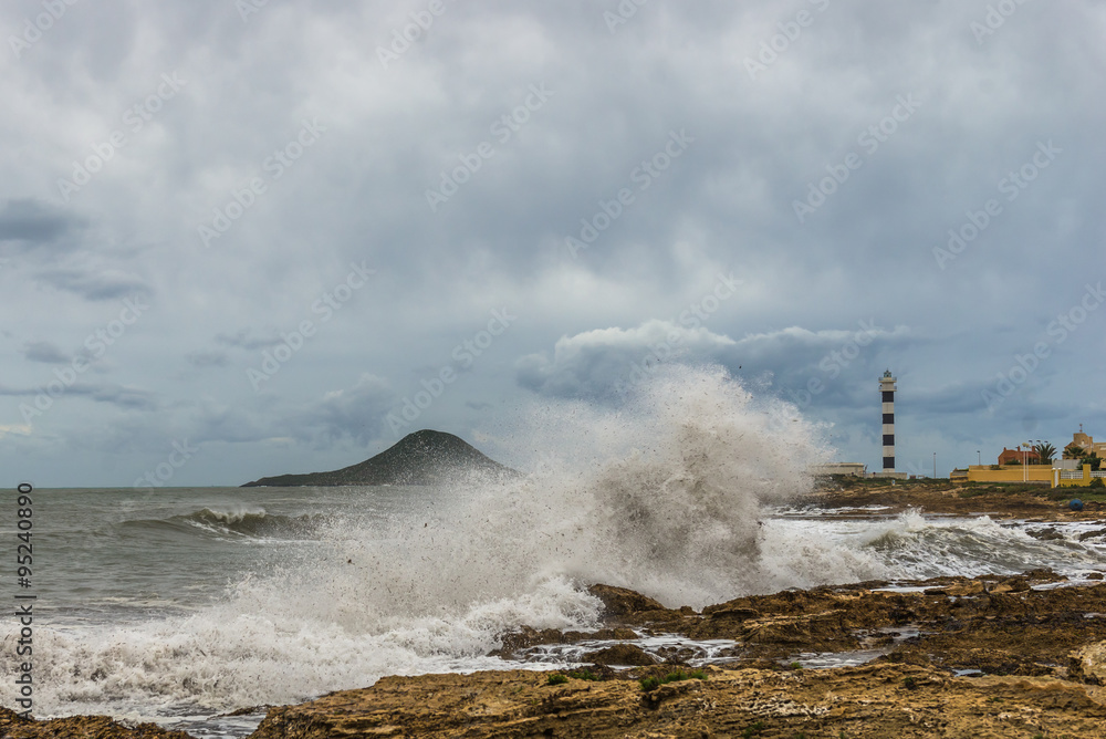 Storm on the Mediterranean Sea. Spain. 
