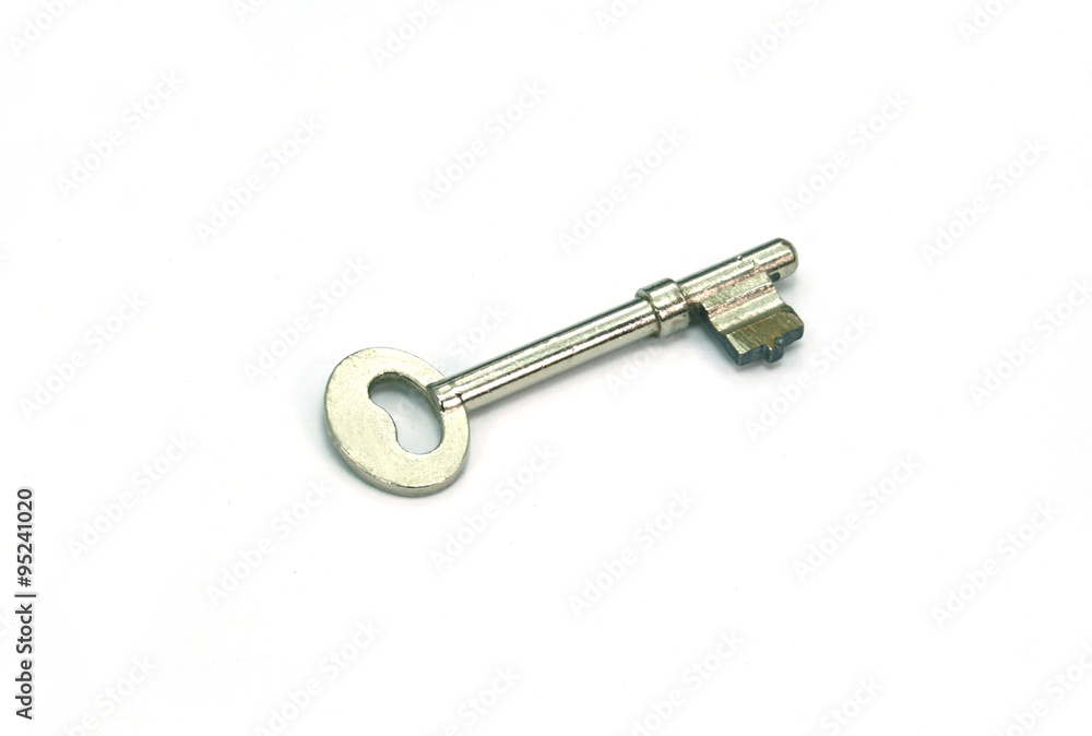 Old key isolated on white Old key isolated on white