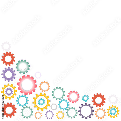 Colorful gears endustrial background vector.