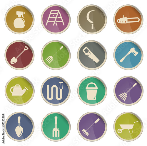 Garden tools simply icons