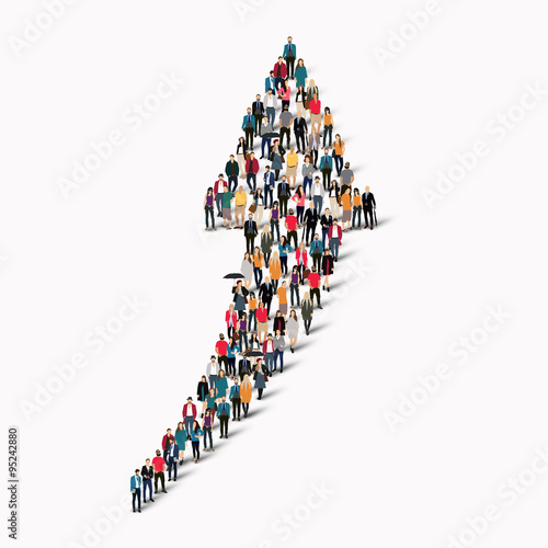 crowd people  shape  arrow direction