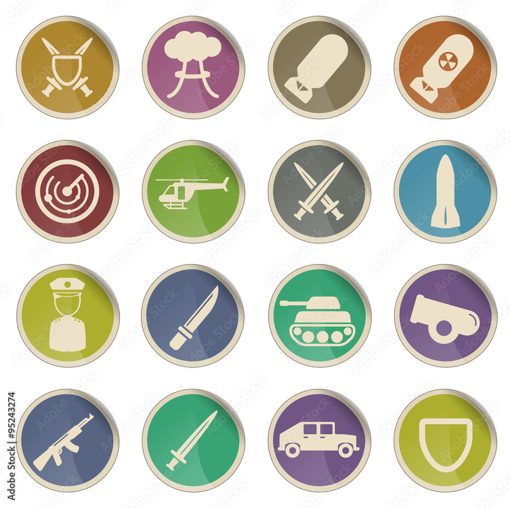 Fototapeta premium Military simply icons