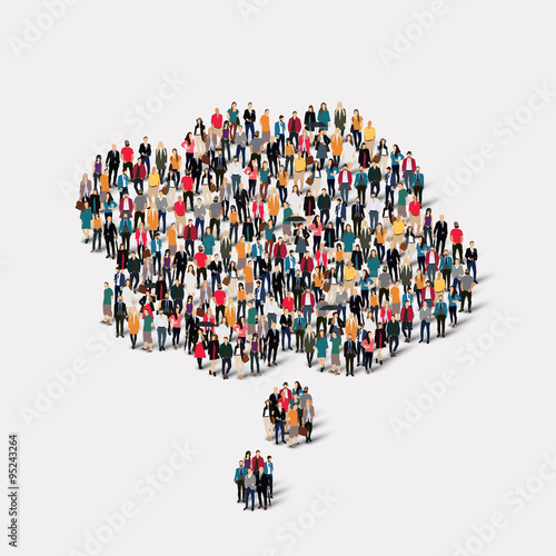 group  people shape  chat bubbles