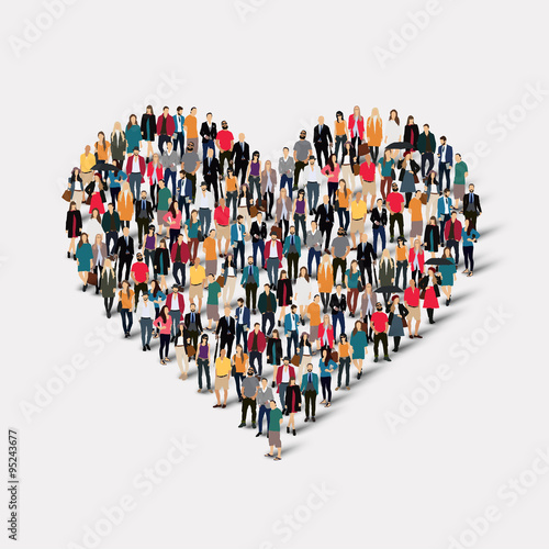 group  people  form  heart  love