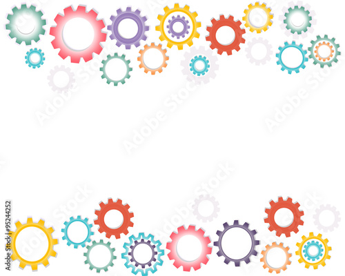 Colorful gears endustrial background vector.