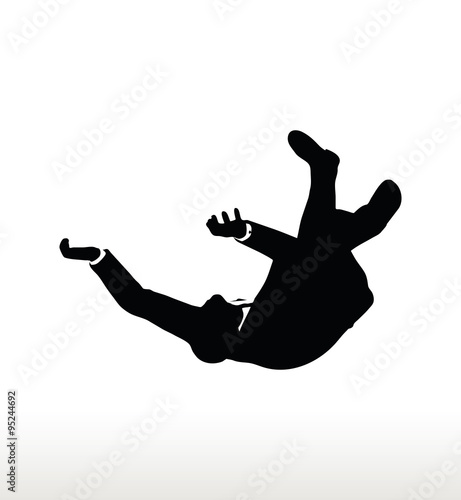 silhouette of businessman falling