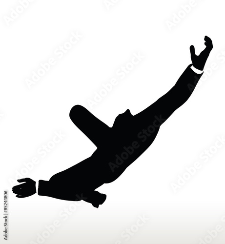 silhouette of businessman falling