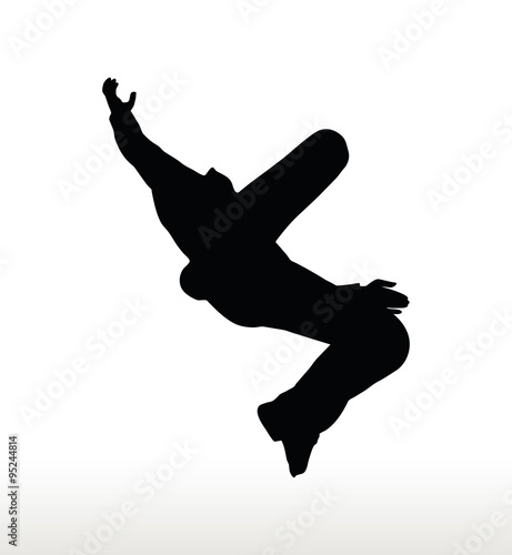 silhouette of businessman falling