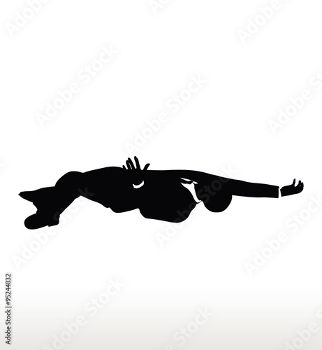 silhouette of businessman falling