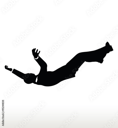 silhouette of businessman falling