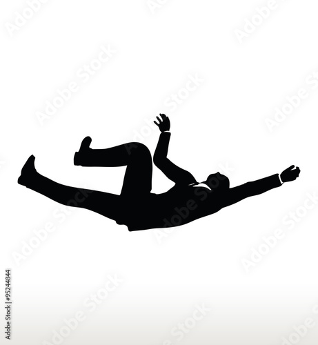silhouette of businessman falling
