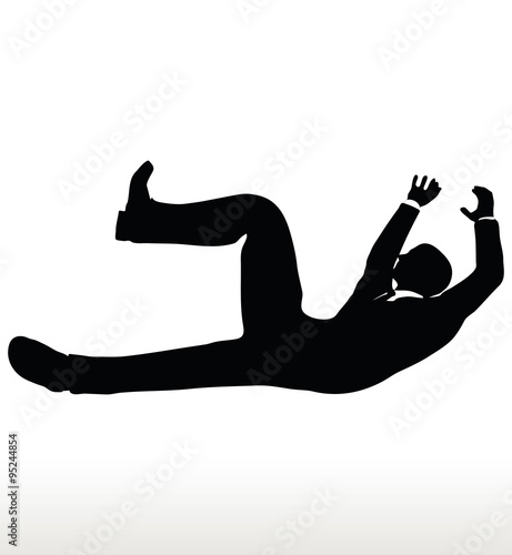 silhouette of businessman falling