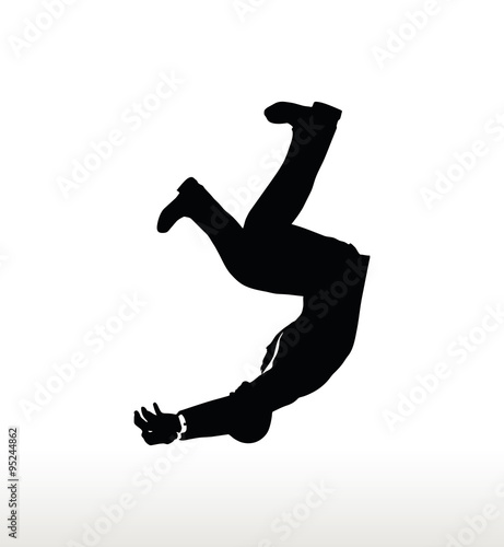 silhouette of businessman falling