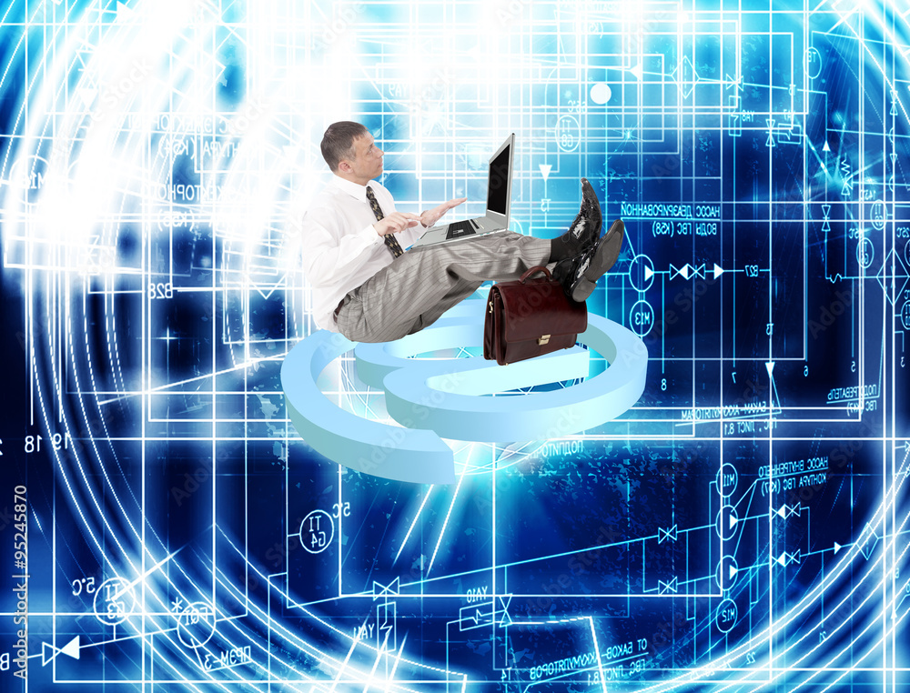 Naklejka premium Innovation connection technology.Generation computer innovation