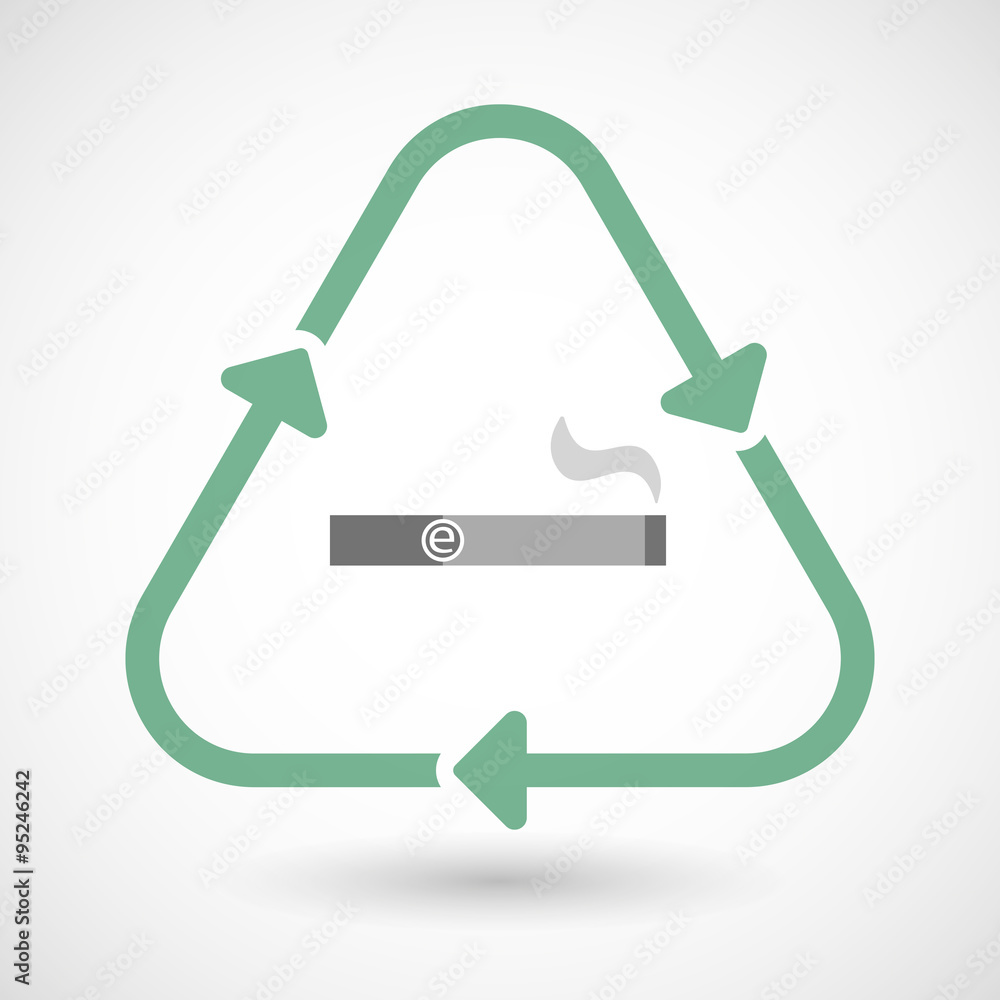 line art recycle sign vector icon with an electronic cigarette line art recycle sign vector icon with an electronic cigarette
