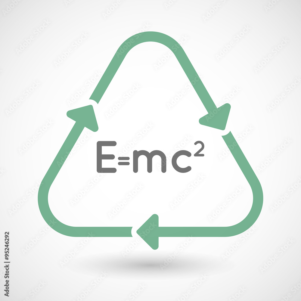 line art recycle sign vector icon with the Theory of Relativity line art recycle sign vector icon with the Theory of Relativity