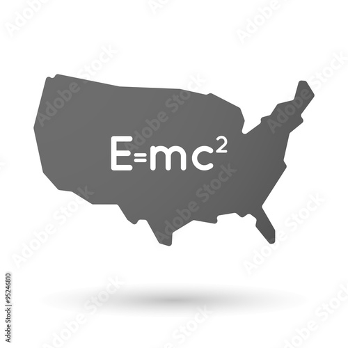isolated USA vector map icon with the Theory of Relativity formu