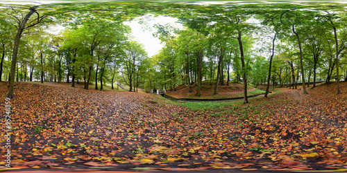 Spherical panorama of the Central park in Kaliningrad (Konigsber