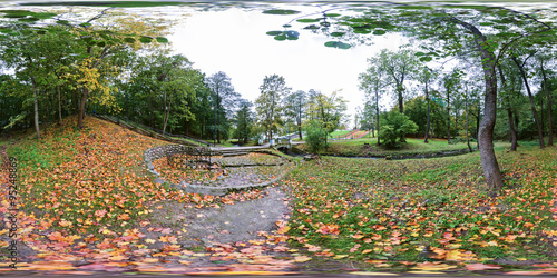 Spherical panorama of the Central park in Kaliningrad (Konigsber