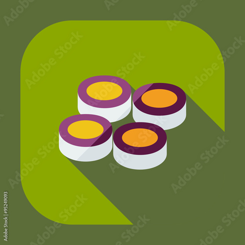 Flat modern design with shadow icons Japanese sushi