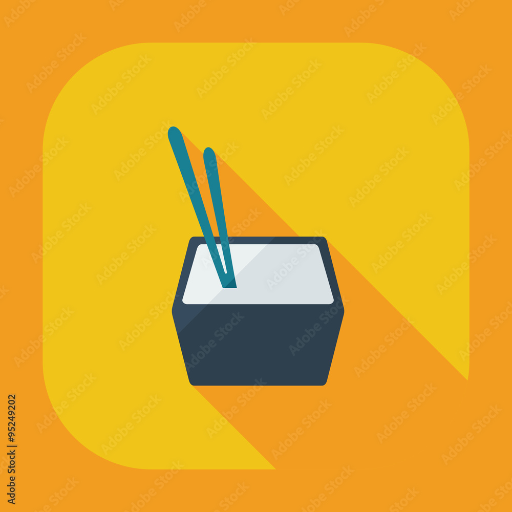 Flat modern design with shadow icons Japanese sushi