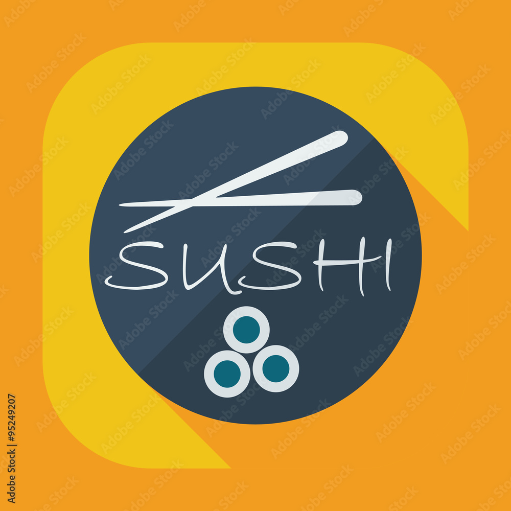 Flat modern design with shadow icons Japanese sushi Flat modern design with shadow icons Japanese sushi
