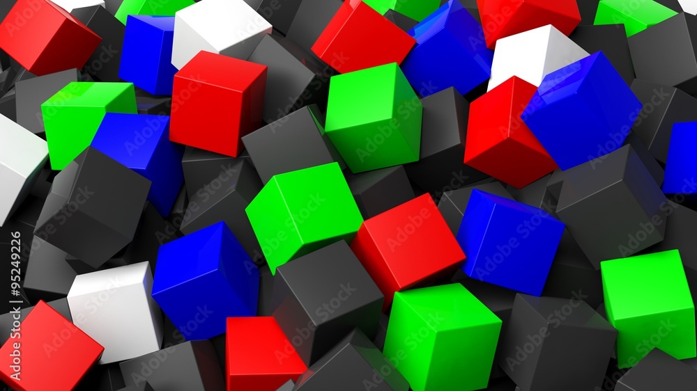 Obraz premium 3D colorful cubes pile abstract background