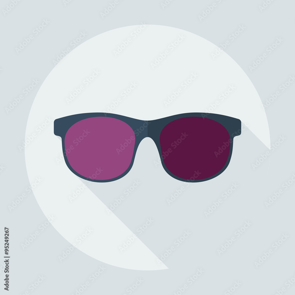 Flat modern design with shadow icons glasses Flat modern design with shadow icons glasses