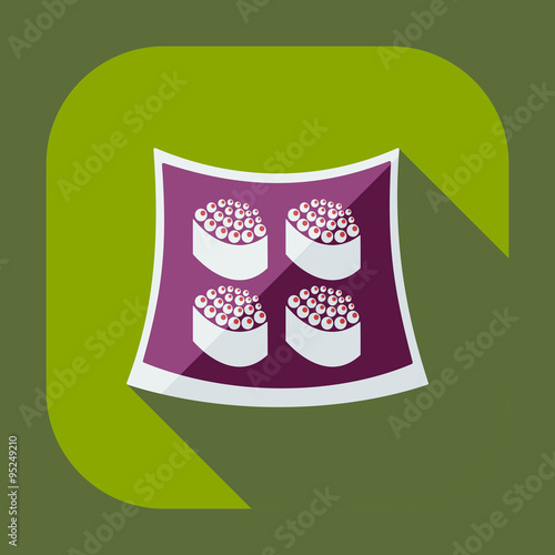 Flat modern design with shadow icons Japanese sushi
