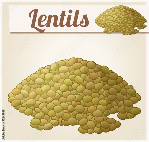 Lentils. Detailed Vector Icon