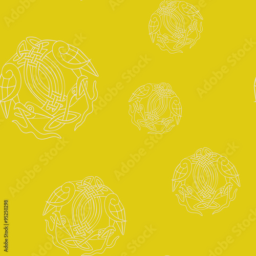 Seamless background with Celtic art and ethnic ornaments for your design
