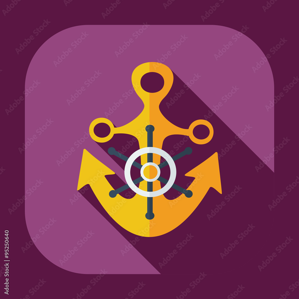 Flat modern design with shadow icons anchor Flat modern design with shadow icons anchor