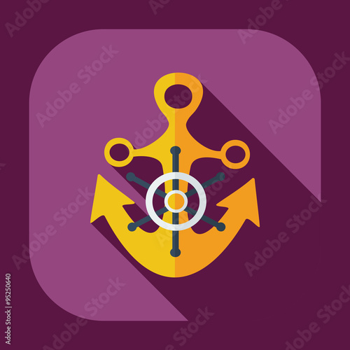 Flat modern design with shadow icons anchor