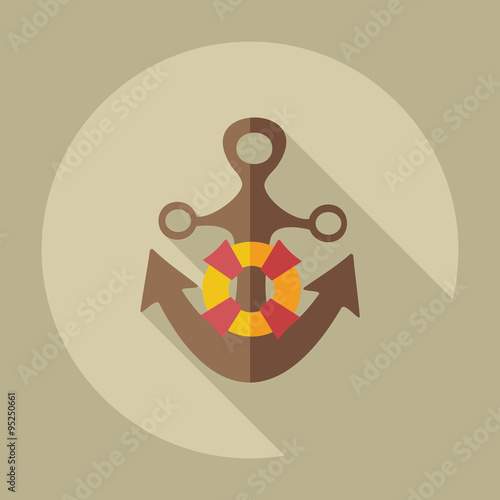 Flat modern design with shadow icons anchor