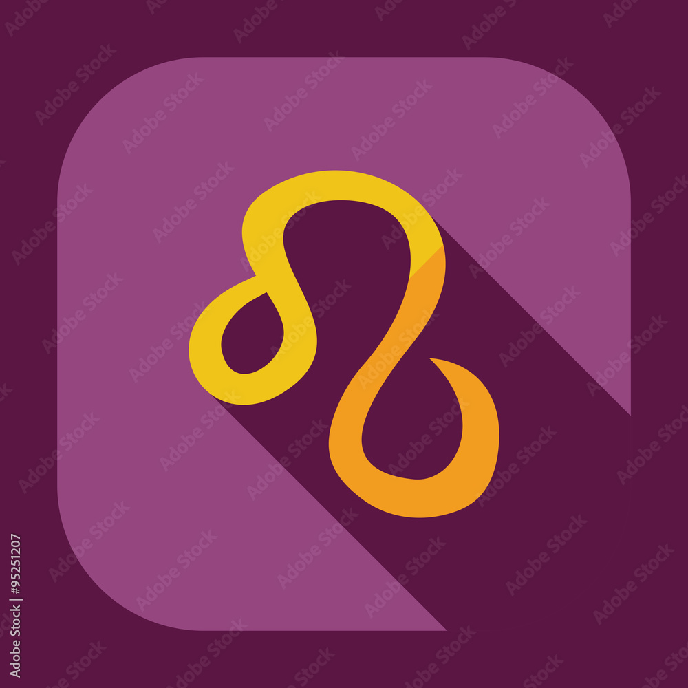 Fototapeta premium Flat modern design with shadow icons lion