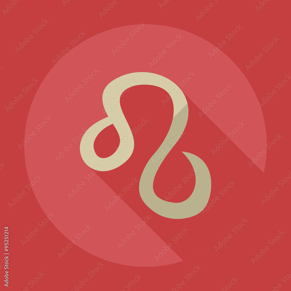 Fototapeta premium Flat modern design with shadow icons lion