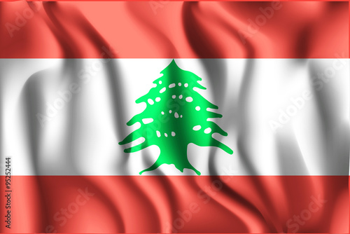 Flag of Lebanon. Rectangular Shape Icon
