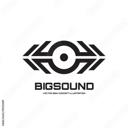 Big sound - vector logo sign concept illustration for dj, dance party, musical performance and other projects. Vector logo template. Design element.