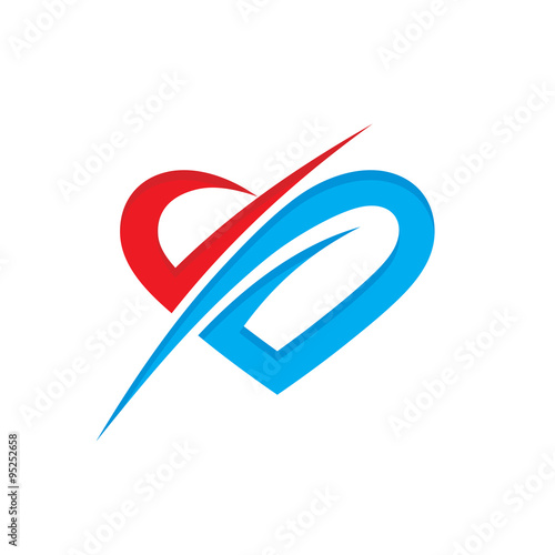 Abstract heart - vector logo concept illustration. Heart sign. Valentine's Day concept sign. Vector logo template. Design element.