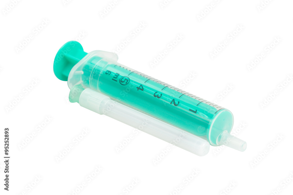 the syringe isolated on white the syringe isolated on white