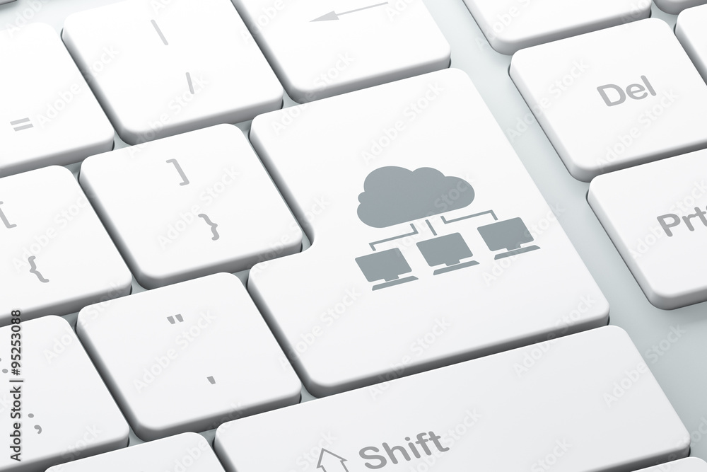 Cloud networking concept: Cloud Network on computer keyboard background Cloud networking concept: Cloud Network on computer keyboard background