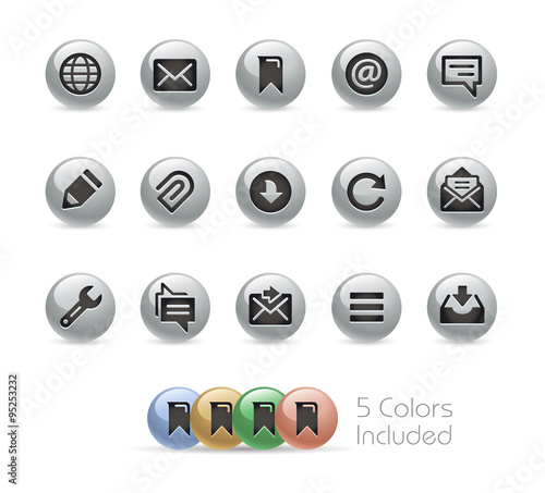Web and Mobile Icons 9 // Metal Round Series - Vector file includes 5 color versions. 