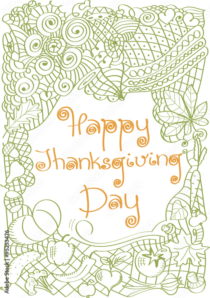 Fototapeta premium Happy Thanksgiving day. Illustration. Abstract