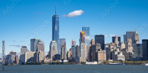 New York City Skyline Seen from a Tourist Cruise