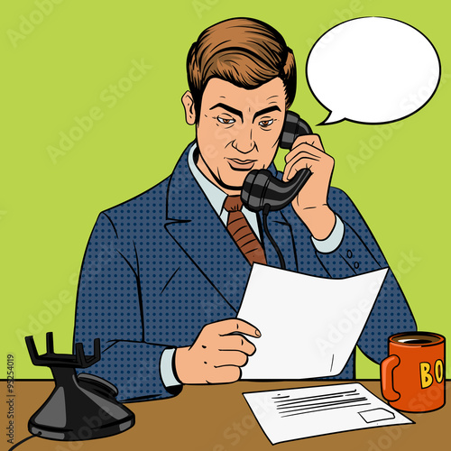 Businessman talking on the phone vector