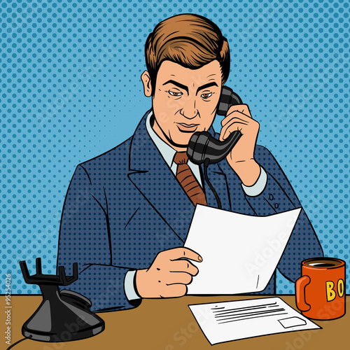 Businessman talking on the phone vector
