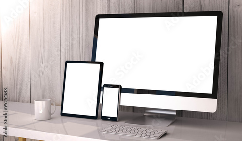 devices responsive on workspace photo