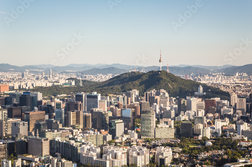 Aerial view of Seoul, South Korea capital city